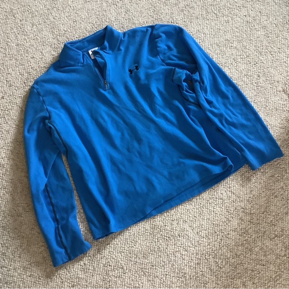 Under Armour Bright Blue Quarter Zip Pullover Fleece Lightweight L